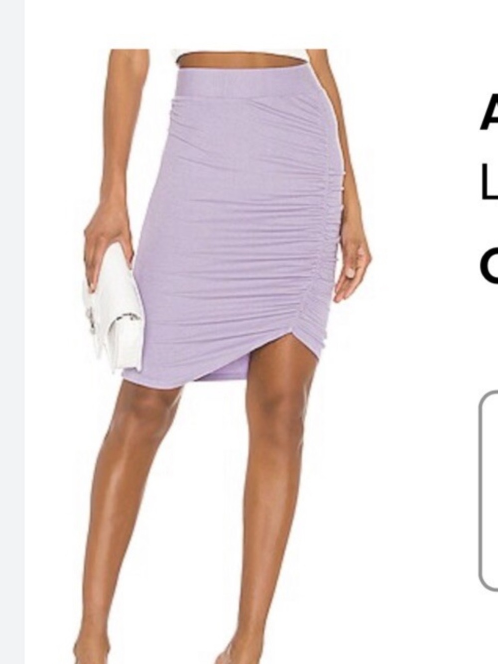 LAmade Lilac Ruched Asymmetrical Mini Skirt